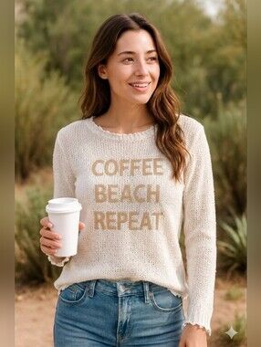 Coastal 'COFFEE' Pullover Sweater